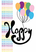 Anniversaire joyeux et color&eacute; avec ballons